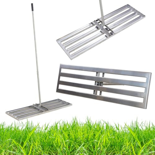 Livellatore per prato, 100 x 30 cm, in acciaio inox, per livellare il terreno e la sabbia, stabile e antiruggine