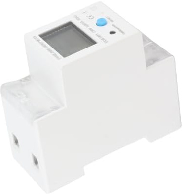 FTVOGUE Compteur monophasé Compteur d'énergie sur Rail DIN DDS1891 230 V 5 80 A Grand écran Bouton Central Réinitialisation pour la de la Consommation électrique Intérieure dans les Maisons,