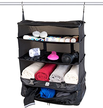 Xcase Packtaschen Koffer: XXL-Koffer-Organizer, Packwürfel zum Aufhängen, 45 x 64 x 30 cm (Hängeschrank, Kofferorganizer-Tasche, Kleiderbügel)