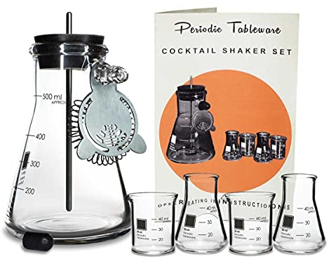 Periodic Tableware Laboratory Flask Cocktail Shaker Set