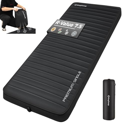 KingCamp Super Komfort Selbstaufblasende Campingmatratze Isomatte mit 3D-Konstruktion und Schaumstoffkern für Camping Outdoor 198 × 76 × 7.5 cm