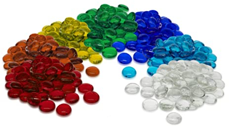 Erment - Hübsche Glasnuggets bunt - 800g – formschön – Glassteine bunt, Muggelsteine, Dekosteine I Vase, Legematerial, basteln