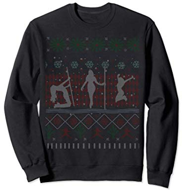 Stripper Strip Club Pole Dance Ugly Christmas Sweater Sweatshirt