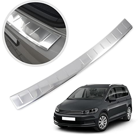 CHROMEMASTER | Ladekantenschutz Stoßstangenschutz | Kompatibel mit Volkswagen VW Touran 3 2015- ; Edelstahl Poliert/Chrom; Unsere Lackschutzleiste Sichert den Heckstoßfänger vor Kratzern