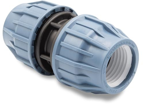 Baumaxxe PP Kupplung Durchgangsmuffe 50 mm Klemmverbinder - bm305 | Mit 2 Anschlüssen, Klemmverschraubung, Klebe- Flexschlauchverbinder, Pool-Zubehör, Garten-Bewässerung, Druckleitung