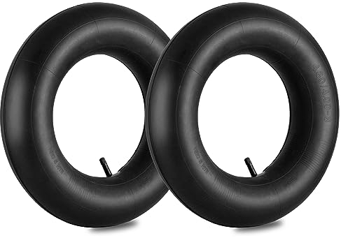 NONMON 4.80/4.00-8 Chambres à air de Roue Brouette, 2 Pièces 480/400-8 Tubes Intérieurs de Remplacement avec Valve Courbée, Tuyau de Rechange pour Monocycles, Chariots, Tondeuses, Camions à Main