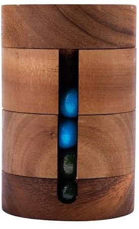 Engelhart – 350210- Revolve Holz-Denkspiel Schwierigkeitsgrad schwieig – 1 Teil – Lösung im Spiel – 7,1 x 7,1 x 10,5 cm