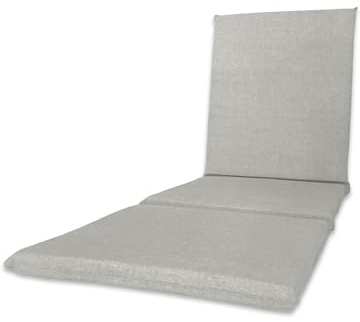 Il Tuo Artigiano Design Cojín acolchado para tumbona, artesanal, totalmente desenfundable, fabricado en Italia, 190 x 60 cm, gris claro