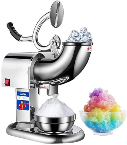 CNAOHGHN 350w Ice Shaver And Snow Cone Machine, Electric Ice Shaver Crusher,For Slushies & Frozen Drinks, 220 lbs/100kg/Hr,Adjustable Thickness, Big Ice Shaving Machine For Snow Cones For Home Party