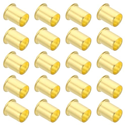 PATIKIL Brass Compression Insert, 20 Pack 15mm OD x 12mm ID Tube Insert Tube Support Compression Fitting Assortment Kit for Water Oil Air Pipe