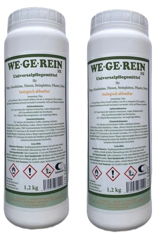 Heinrichs Agrar Premium Steine Reiniger 2x 1,2 kg geeignet für Wege, Plätze, Steine, Mauern, Beton, Kiesel, Schotter, Biologisch abbaubar
