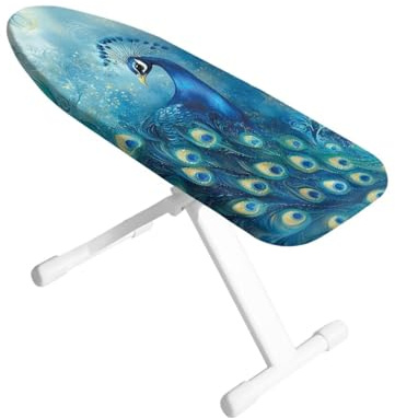 ASQVTIFE Small Ironing Board Cover 14 X 24 for Home Dorm Peacock Ironing Board Protective Cover Elegant Animal Ironing Board for Small Apartment Table Top Protective Decor