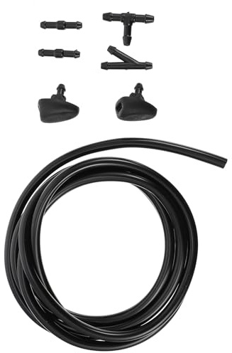 BESTYASH 2 Sets Universal Ersatz Scheibenwaschdüse mit Schlauch, flexibles Sprühdüsen-Set für Windschutzscheibe, kompatibel für Peugeot 307 308 408 C5