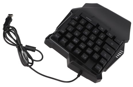 ZASCHMOY Teclado para Juegos con una Mano, 35 Teclas, Interfaz USB Ergonómica Retroiluminada RGB para PC, Teclas Silenciosas, Rendimiento de Juego Mejorado