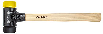 Wiha Martillo de cara blanda Safety de dureza media/semiduro con mango de madera Hickory, cabezal redondo 50, 360 mm (26436)