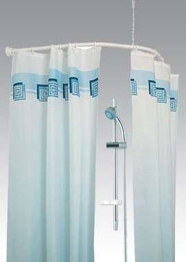 ASTA in ALLUMINIO ad ARCO 120x120 cm Ovale bianco PER TENDA da DOCCIA BASTONE OVALE