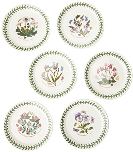 Portmeirion Botanic Garden - Platos de pan y mantequilla de 15 cm, juego de 6