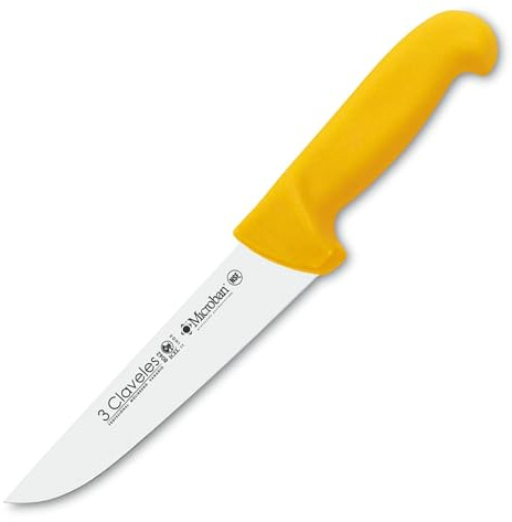 3 Claveles Cuchillo Carnicero Estrecho Proflex, Acero Inoxidable, Amarillo, 20 cm-8