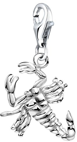 Nenalina Skorpion Karabiner Charm Anhänger für Bettelarmband 925 Silber | Damen-Charm-Anhänger für alle gängigen Charmträger Charm-Club Clasp-Charms 925er Sterling-Silber