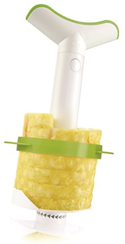 Tomorrow's Kitchen 4-in-1 Pineapple Peeler, Corer, Slicer and Wedger (in Box) - White and Green