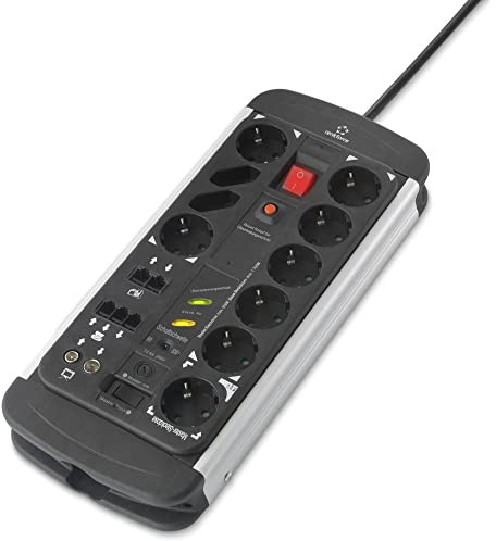 Renkforce 1015A-CMB-SXMS Master/Slav- förgreningsdosa 10x Svart, Aluminium Skyddskontakt 1 st