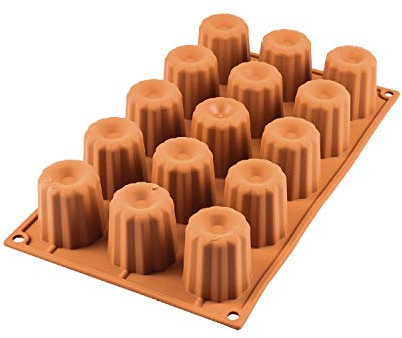 silikomart | SF059 Silikonform für MIDI CANNELÈ Monoportionen, Antihaft, 15 Kavitäten, 1er Pack Kuchenform, Ø 45 h 45 mm, Made in Italy