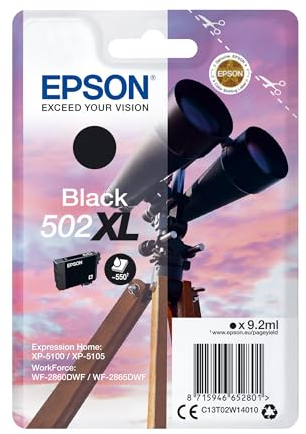 Epson Original 502XL Tinte Fernglas Singlepack schwarz XL, XP-5100 XP-5105 XP-5150 XP-5155 WF-2860DWF WF-2865DWF WF-2880DWF WF-2885DWF, ReadyPrint Flex-Tintentarife