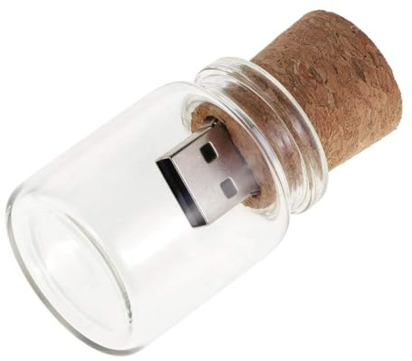 Hsthe Sea 32 GB Simpatica chiavetta USB 2.0 Barattoli di archiviazione Scatola unica Vaso di vetro Bottiglia con sughero Memory Stick Pen Drive Pen Design impermeabile