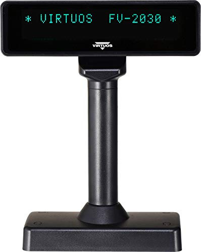 VFD Kundendisplay Virtuos, Top-Series FV-2030B 2x20 9mm, seriell (RS-232), schwarz
