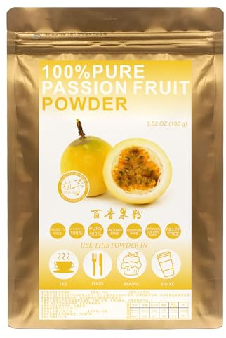 Plant Gift 100% Pure Passion Fruit Powder 百香果 Pasto naturale in polvere, Succo naturale di frutta della passione | Non OGM | Ricco di vitamine e antiossidanti 100G