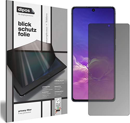 dipos I Blickschutzfolie matt kompatibel mit Samsung Galaxy S10 Lite Sichtschutz-Folie Display-Schutzfolie Privacy-Filter (bewusst Kleiner als das Glas, da Dieses gewölbt ist)