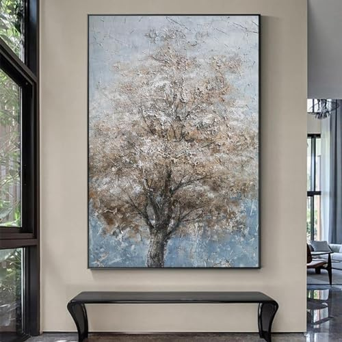 Cuadros al óleo impresos sobre lienzo con plantas y árboles, pósteres abstractos vintage, galería, sala de estar, arte de pared, imagen de paisaje para decoración del hogar, 40 x 60 cm, sin marco