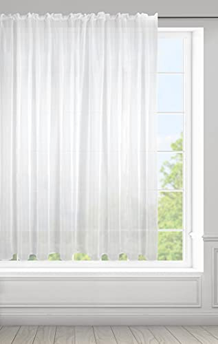 Eurofirany Lucy Voile-Vorhang, Weiß, 350 x 150 cm