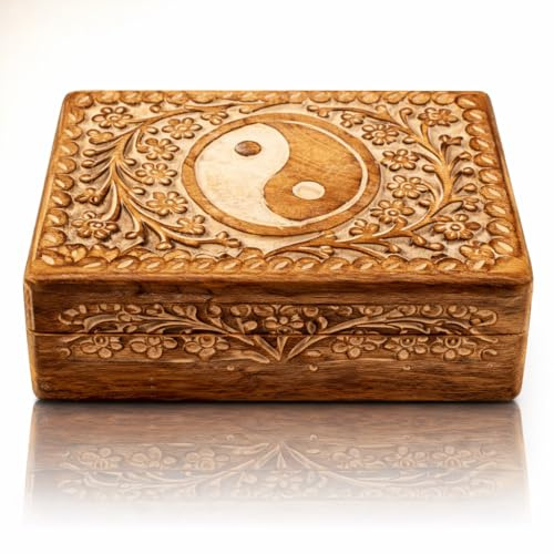 Tolles Geburtstagsgeschenkideen-Ideen handgefertigter dekorativer hölzerner Schmuckkasten Schmuck Organizer Andenkenbox Treasure Brust Schmuckhalter Aufbewahrungsbox Jubiläumshauswarming (White)