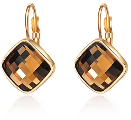 VONSSY Ohrringe aus Kristall in Roségold für Damen | Edelstein Creolen | Brisur-Tropfen-Ohrringe | Silber Ohrhänger Schmuck Geschenk für Frau Freundin