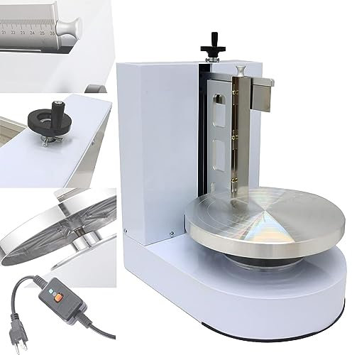 DOZPAL Birthday Cake Baking Tools Automatic Cake Cream Spreading Coating Smearing Machine Cake Cream Smoother Adjustable Cake Scraper For 4-12inch, 35cm Round Adjustable Speed Turntable,White