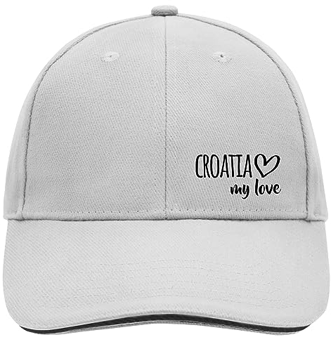Huuraa Cappy Mütze Croatia My Love Dark Grey/White Baumwolle 6-Panel Kappe Geschenkidee