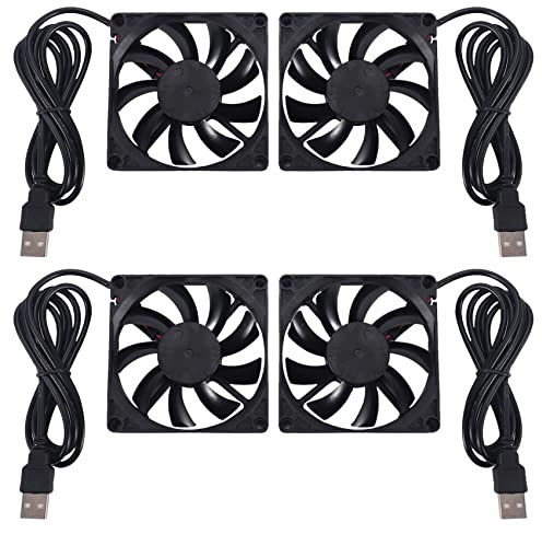 Speesy 80mm 5V USB Fan 80mm 8cm 8015 Brushless DC Cooling Fan PC Computer Router Case Fan Cooler 4Pcs