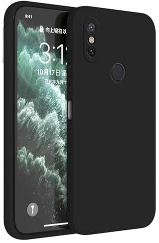 Topme Funda para Xiaomi MI 6X / MI A2 (5.99 Inches) Carcasa Caja Case Estuche, Funda Protectora de Piel de Silicona TPU - Negro