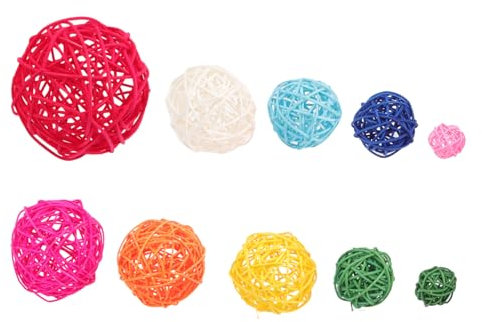 HAKIDZEL 10piezas Bolas Decorativas Impermeables De Bolas De Mimbre De Ratán para Decoración De Mesa De Boda Jardín y Interior DIY De De Decoración De Ratán