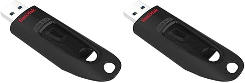 SanDisk Ultra USB 3.0 Flash-Laufwerk 128 GB (SecureAccess Software, Passwortschutz, Übertragungsgeschwindigkeit von bis zu 130 MB/s) Schwarz (Packung mit 2)