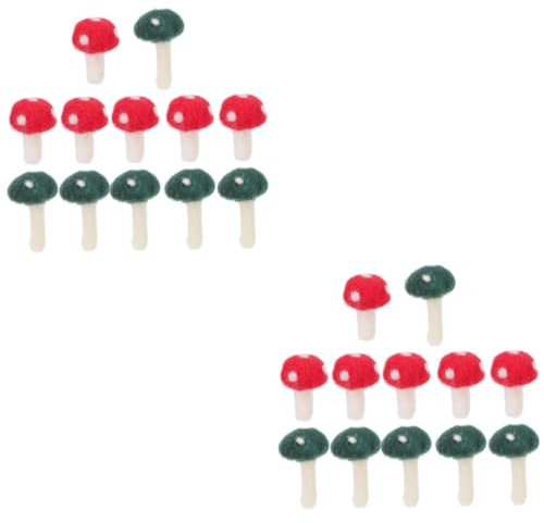 DIYEAH 24 Stk Filzpilze Set zum Filzen von Pilzen Krippenschmuck Weihnachtsgirlande Wohnkultur Pilz-Ornament aus Filz Bastelmaterial zum Selbermachen Haushalt Kunsthandwerk Nadelfilz Kind