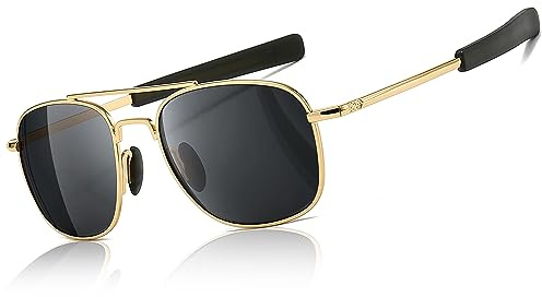 SUNGAIT Herren Militär Sonnenbrille Polarisierte Pilot Style - Bajonett-Tempel