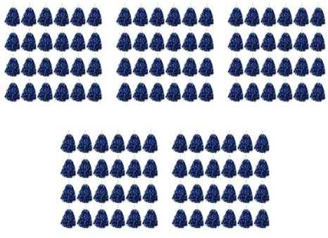 Ronlok 120 Stück Cheerleading Pom Poms Metallfolie Cheer Pom Poms mit Kunststoffgriff für Erwachsene Kinder Cheerleader Blau