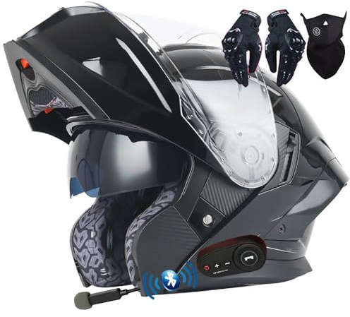 Letetexi Motorradhelm Klapphelm mit Bluetooth ECE Zertifiziert Modularer Helm Integralhelm Doppelvisier Mopedhelm Racing Helm für Erwachsene Männer Frauen Roller Helm Sturzhelm Damen Herren