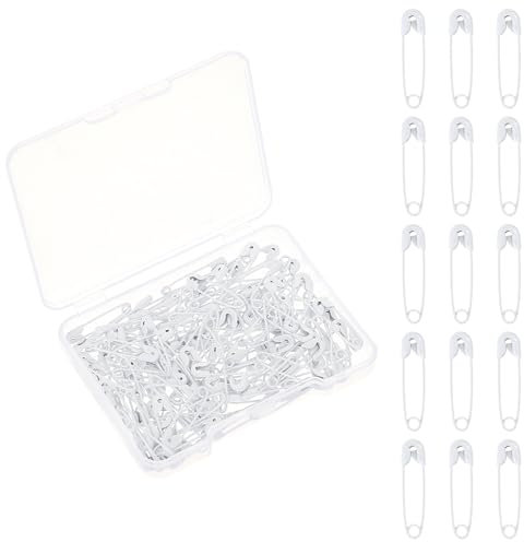 120 Stück Sicherheitsnadeln, Weiß Mini Rostbeständig Haltbar Safety Pins für Kunsthandwerk Nähen Kleidung Kunst (0.7 Inches)