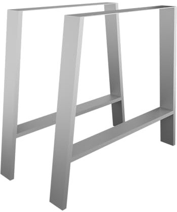 Magnetic Mobel 2 x Tischbeine aus Metall für Schreibtisch Esstisch, Möbelfüße Tischgestell Tischuntergestell Tischkufen A - Form aus 80x20 mm Profile (Grau)