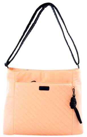 TOTTO - Bolso Ordenador Portátil Mujer, Modelo Arlyn L, Capacidad 15 L, Bolsillo para Portátil 14, Bolsillo Delantero y Trasero, Organizador Interno, Correa Ajustable, Color Bellini Naranja