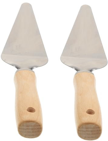 OKUMEYR Pala para Pizza y Pasteles Mango de Madera 2 Piezas Herramienta de Cocina Antideslizante para Hornear y Servir Queso y Postres de Cocina