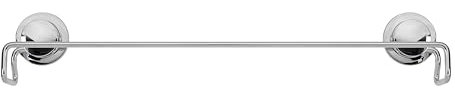 Croydex Stick 'n' Lock Self-Adhesive Chrome Towel Rail Holder, Rust-Free Towel Storage Solution for Bathroom, Sticky Pad Adheres to Most Surfaces, All Fittings Included for Hand Towels and Accessories